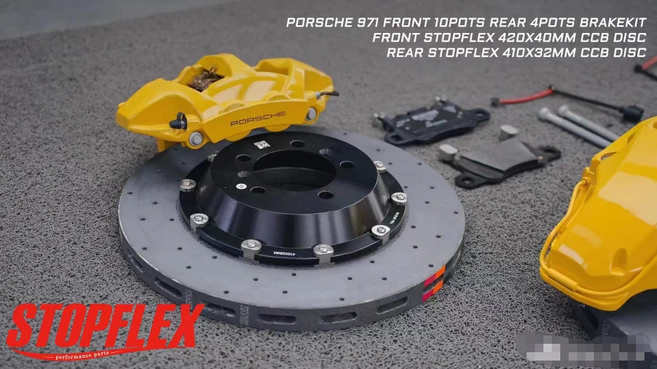AKEBONO Performacne 4 piston CALIPERS - brake kit + CARBON CERAMIC ROTOR 410MM disc fits porsche Cayenne -REAR