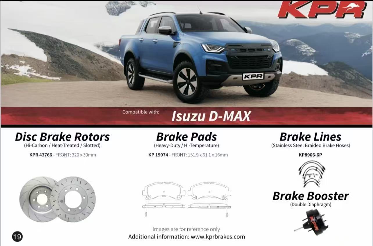 KPR Brakes - 4x4 4WD Brake Upgrades (Disc Rotors / Brake Pads / Brake Hose / Brake Booster ) FOR ISUZU D-MAX