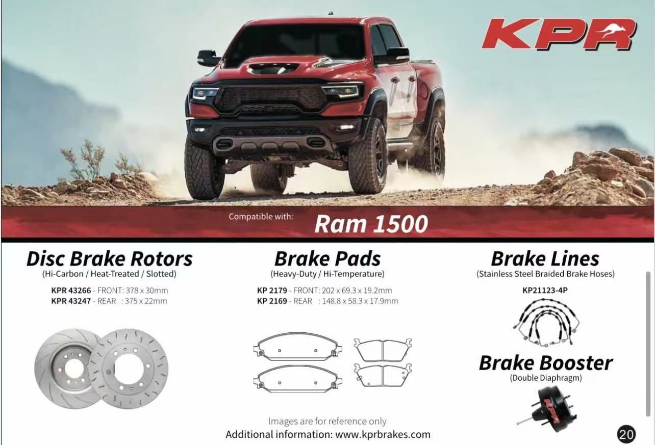 KPR Brakes - 4x4 4WD Brake Upgrades (Disc Rotors / Brake Pads / Brake Hose / Brake Booster ) FOR RAM1500 DT DS (DODGE RAM)