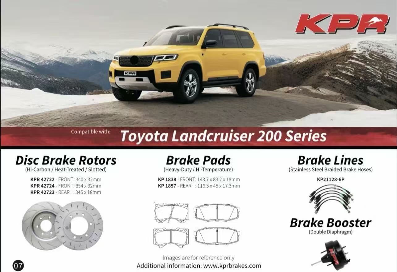 KPR Brakes - 4x4 4WD Brake Upgrades (Disc Rotors / Brake Pads / Brake Hose / Brake Booster ) FOR TOYOTA Landcruiser 200 Series (LC200 - J200)