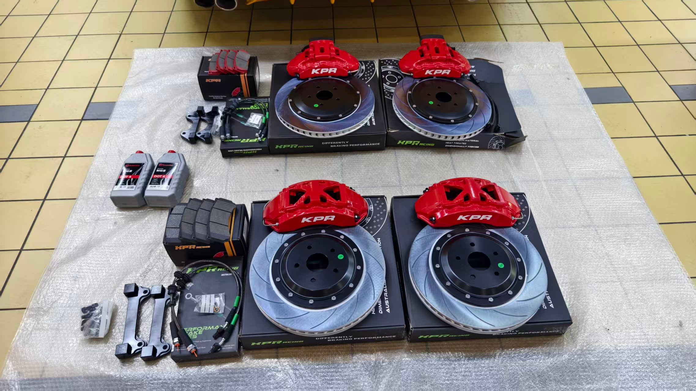 KPR Front + Rrear Big Brake Kit -SP6/SP4 PRO CALIPERS 6/4POT + HT5S KPR HD ROTORS 380mm/355mm/330mm BIG BRAKE KIT Customised Kit
