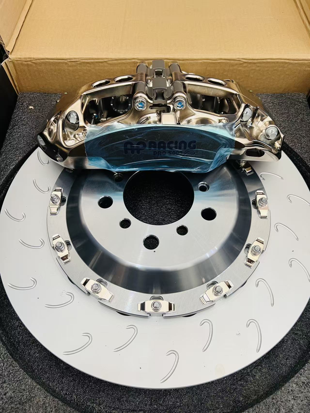 AP Racing TRACK PRO 5000R CP9668 NICKEL PLATED CALIPER + J HOOK SLOT 378MM ROTOR BIG BRAKE KIT  FOR BMW M2 /M2-C