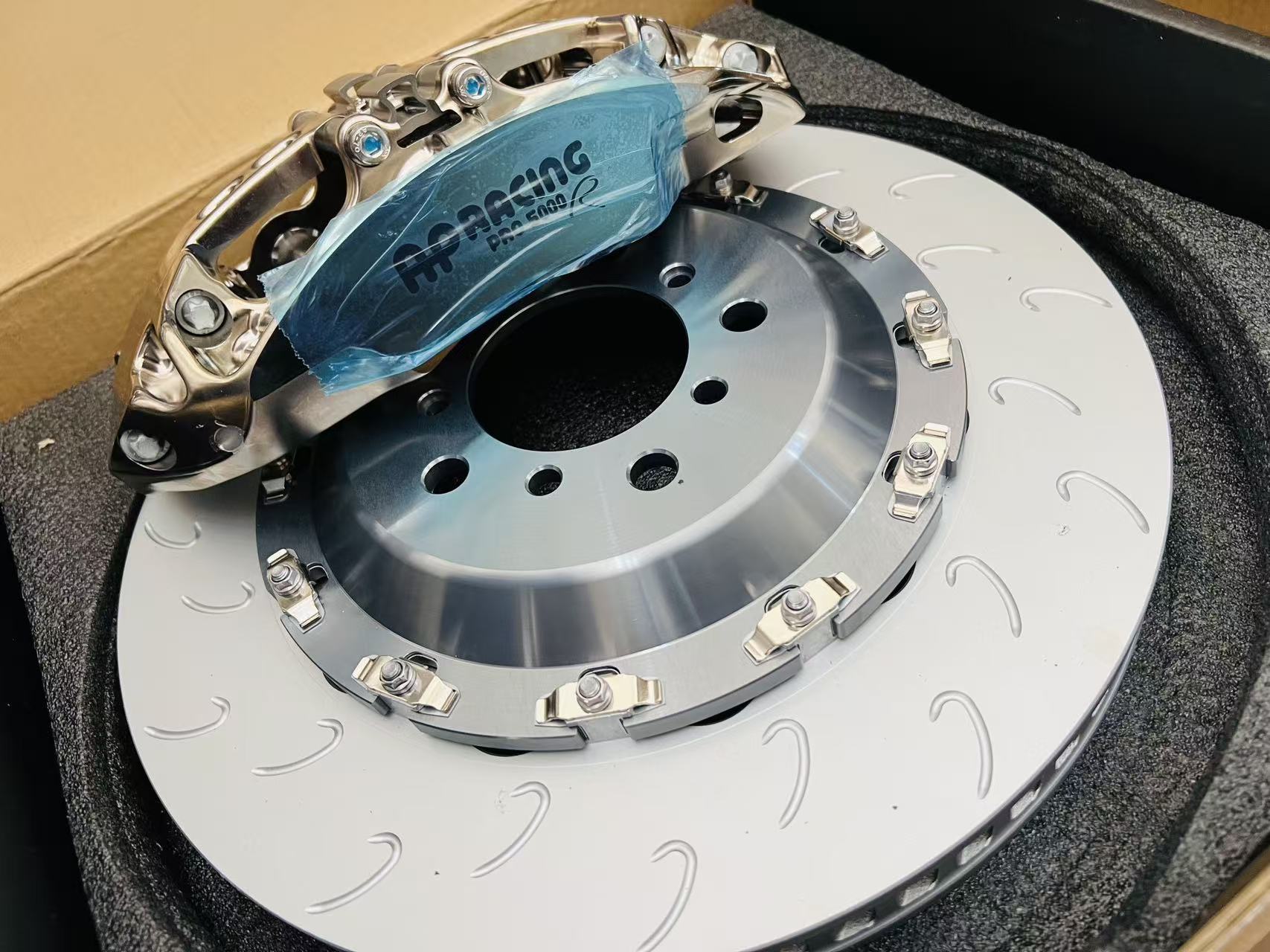 AP Racing TRACK PRO 5000R CP9668 NICKEL PLATED CALIPER + J HOOK SLOT 378MM ROTOR BIG BRAKE KIT  FOR BMW M2 /M2-C