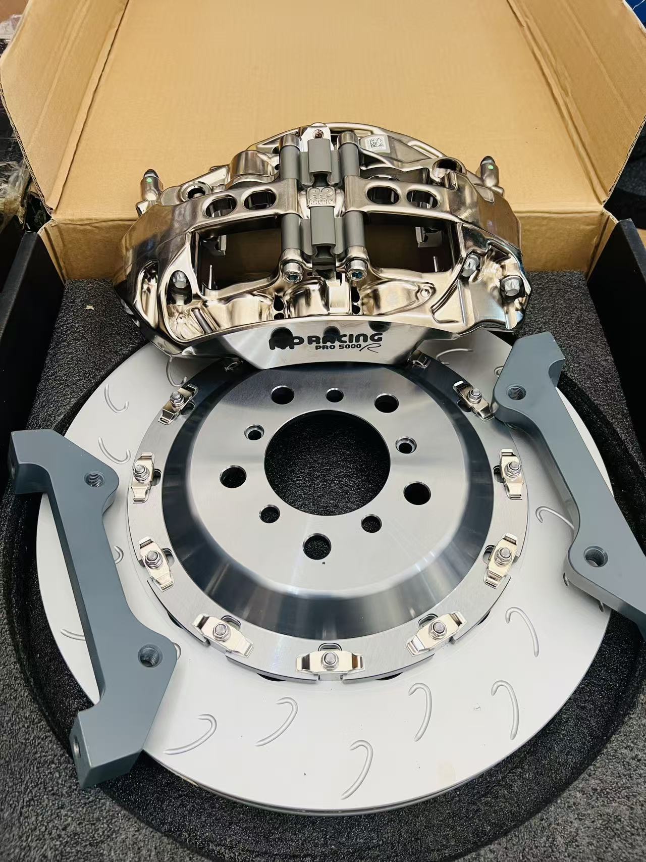 AP Racing TRACK PRO 5000R CP9668 NICKEL PLATED CALIPER + J HOOK SLOT 378MM ROTOR BIG BRAKE KIT  FOR BMW M2 /M2-C