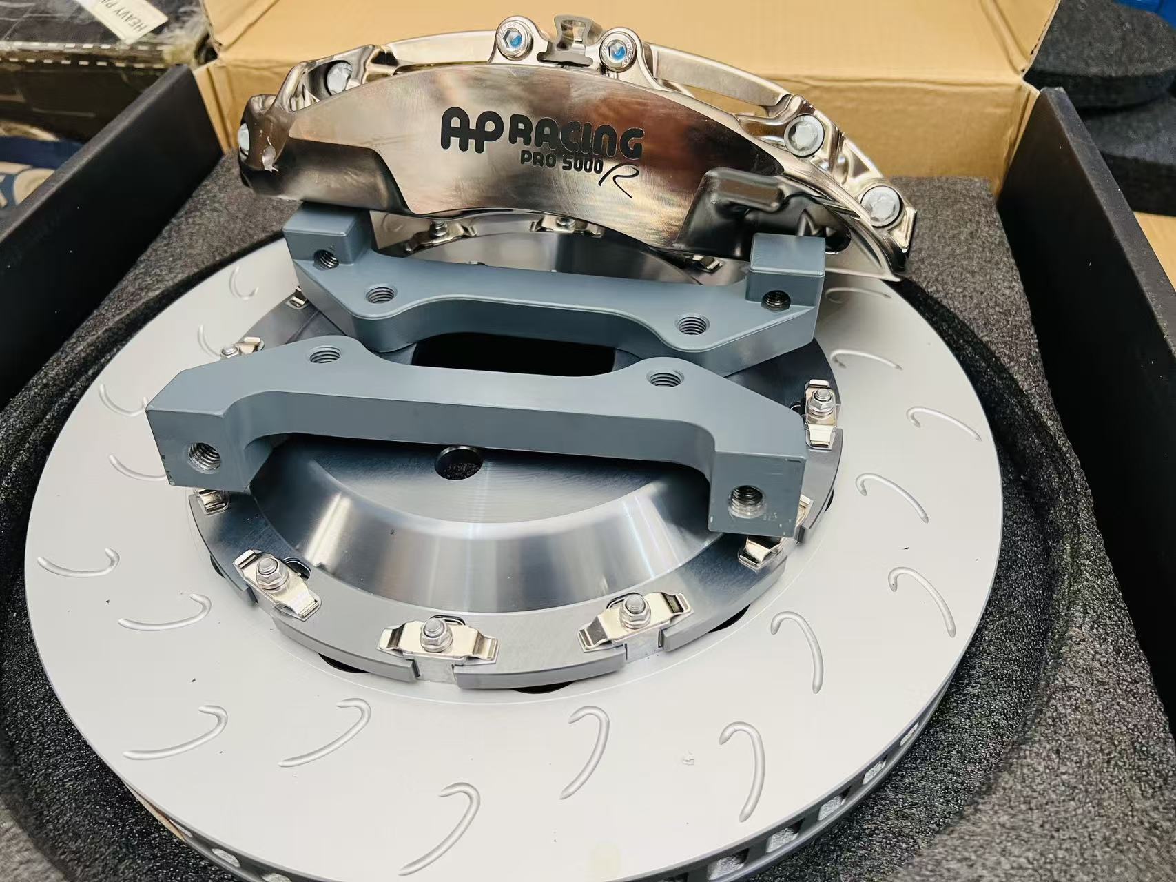AP Racing TRACK PRO 5000R CP9668 NICKEL PLATED CALIPER + J HOOK SLOT 378MM ROTOR BIG BRAKE KIT  FOR BMW M2 /M2-C