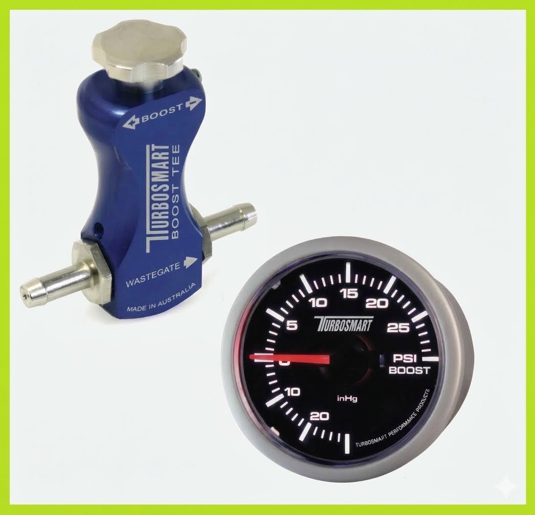 FOR DIESEL ENGINE - GENUINE TURBOSMART Boost Tee Turbo Boost Controller + Boost Gauge - Electric - 0-30PSi