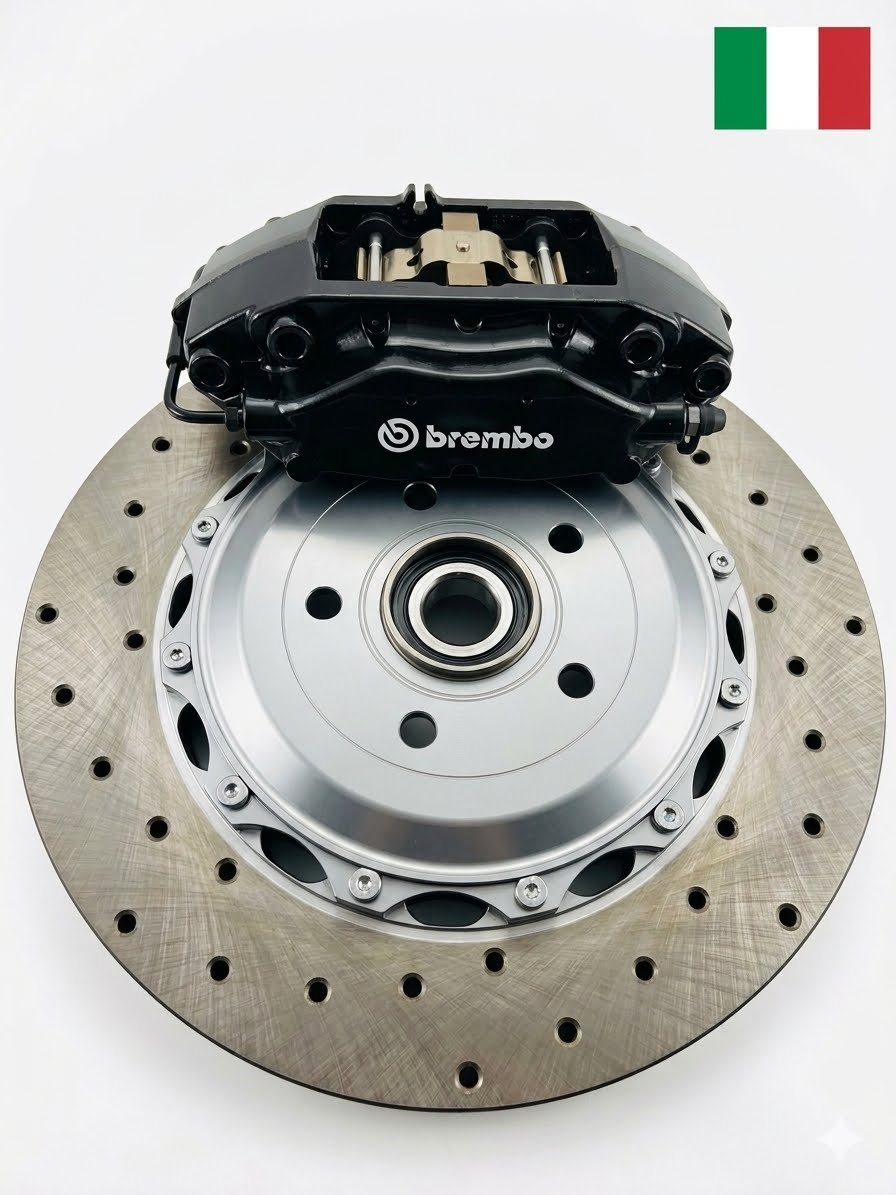 Genuine BREMBO 4Pot Calipers + 355MM Drilled Rotor ,Mustang Rear HandBrake Calipers FULL REAR UpgradeKit FOR Ford RS Focus Mk2 2004-2011