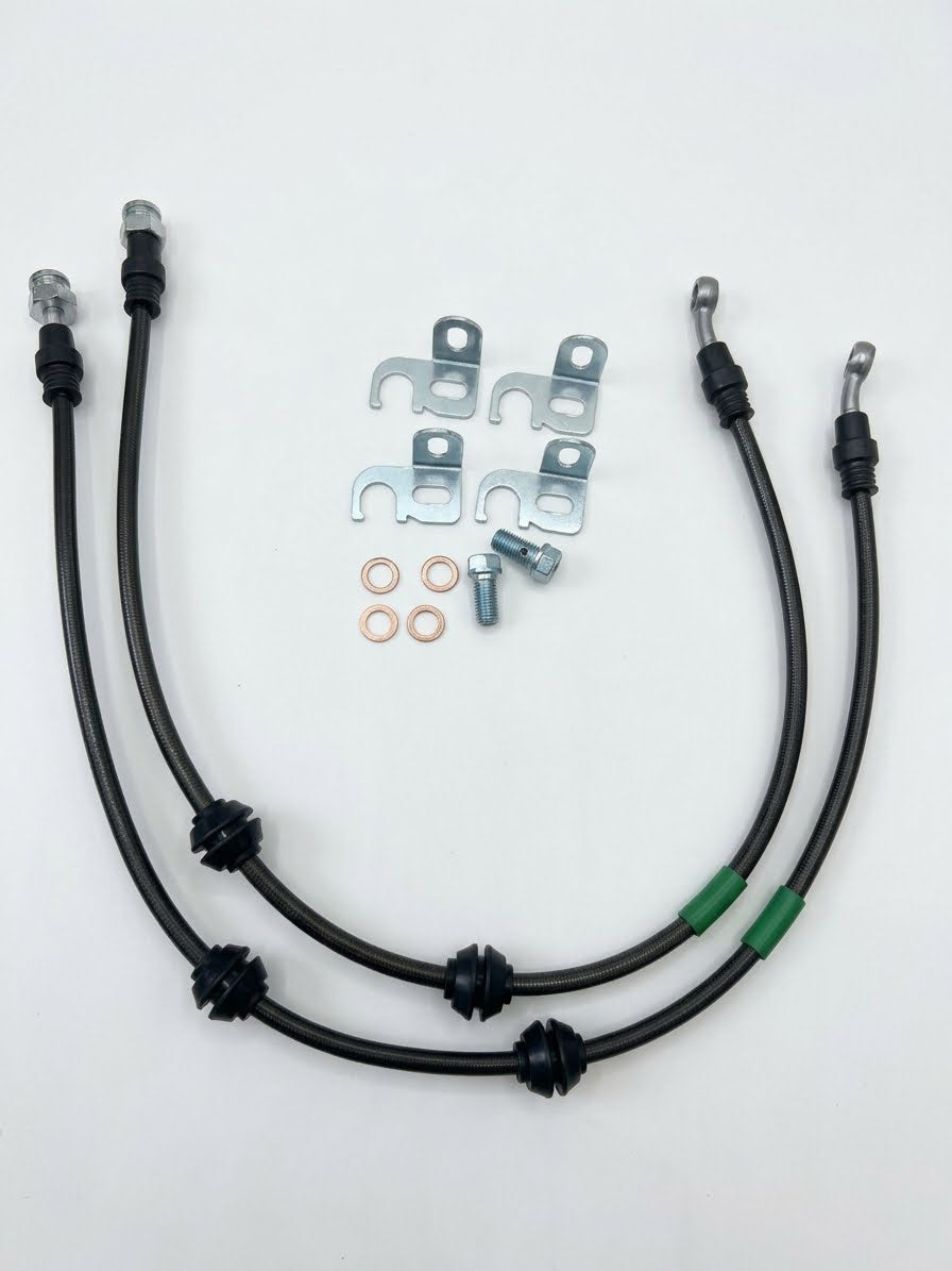 KPR FULL STAINLESS BRAKE HOSE KIT FOR AP RACING / BREMBO Calipers 500CV X2 (500MM ) Convex Bubble Flare / DIN