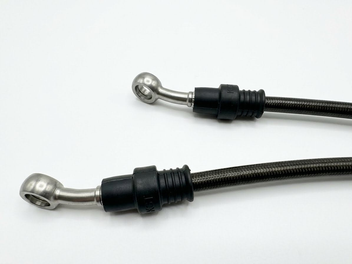 KPR FULL STAINLESS BRAKE HOSE KIT FOR AP RACING / BREMBO Calipers 500CV X2 (500MM ) Convex Bubble Flare / DIN