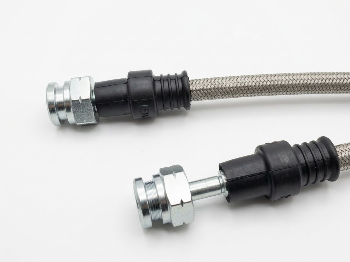 KPR FULL STAINLESS BRAKE HOSE KIT FOR AP RACING / BREMBO Calipers 500CV X2 (500MM ) Convex Bubble Flare / DIN