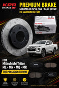 PREMIUM BRAKE SLOT ROTORS + OE PREMIUM PADS TO SUIT MITSUBISHI TRITON /Challenger 2007-2015 294MM (REF: DBA2208S /DB1774)