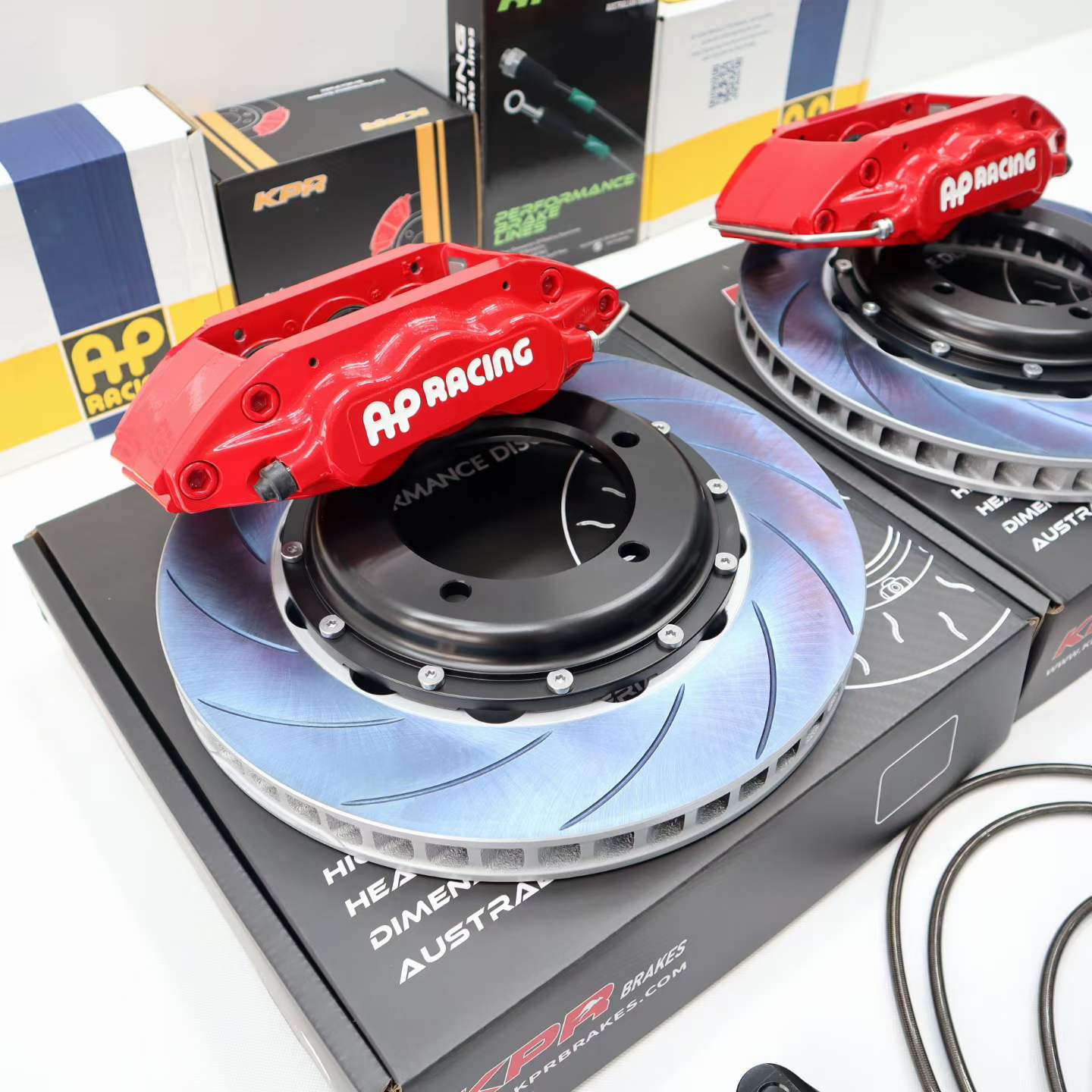 2X KPR HT5S High Carbon Performance Disc Rotors - Flat Discs pair to replace AP Racing Calipers Big Brake Kit 355 x 32mm