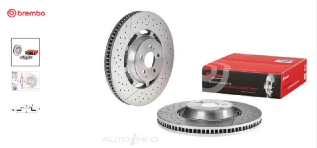 2x Front BREMBO brake upgrade 390mm x 36mm - front Disc Brake Rotors for AMG C63