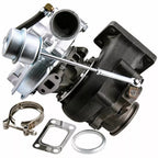 T04E - T3 T4 V-BAND Turbo Charger + Oil Line Kit V-Band Flange for 4 6 Cyl 400+hp FOR 4WD 4X4 UPGRADES