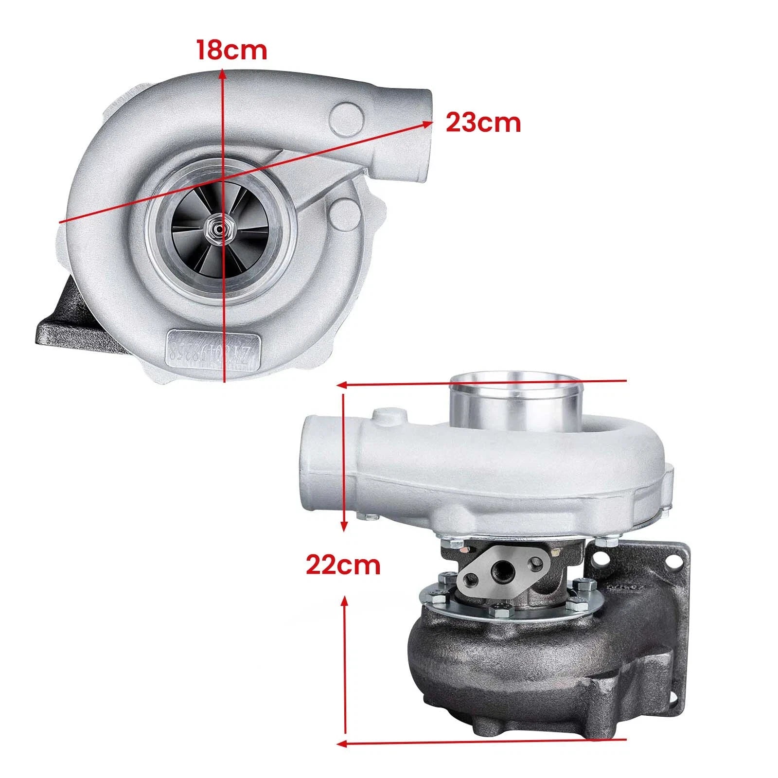 POWER SPIRIT Universal Turbo Turbocharger 1.5L to 2.5L 400HP T3 T3 T4 T04E .57 A/R