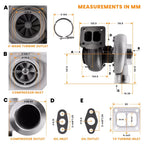 POWER SPIRIT PREMIUM GT45 Turbo V-band Turbocharger T4 Floating Bearing A/R .66 A/R 1.05