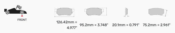 Ferodo DS2500 Brake Pads FRP3136H FOR HOLDEN HSV WITH 6POT AP RACING CALIPERS (CP7555 D70 HSV 6P(F)/CP8250/9560/8520)