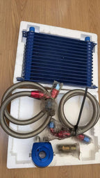 PRO 15Row 10AN Universal Engine Transmission Oil Cooler + Filter Relocation Kit