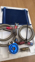 PRO 15Row 10AN Universal Engine Transmission Oil Cooler + Filter Relocation Kit