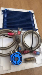 PRO 15Row 10AN Universal Engine Transmission Oil Cooler + Filter Relocation Kit