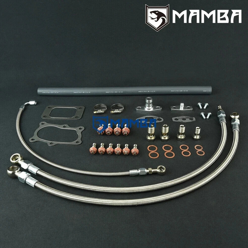 Turbo Oil & Water Line Install Kit For Nissan RB30 w/ Garrett T3 T4 -18mm water  021-0034