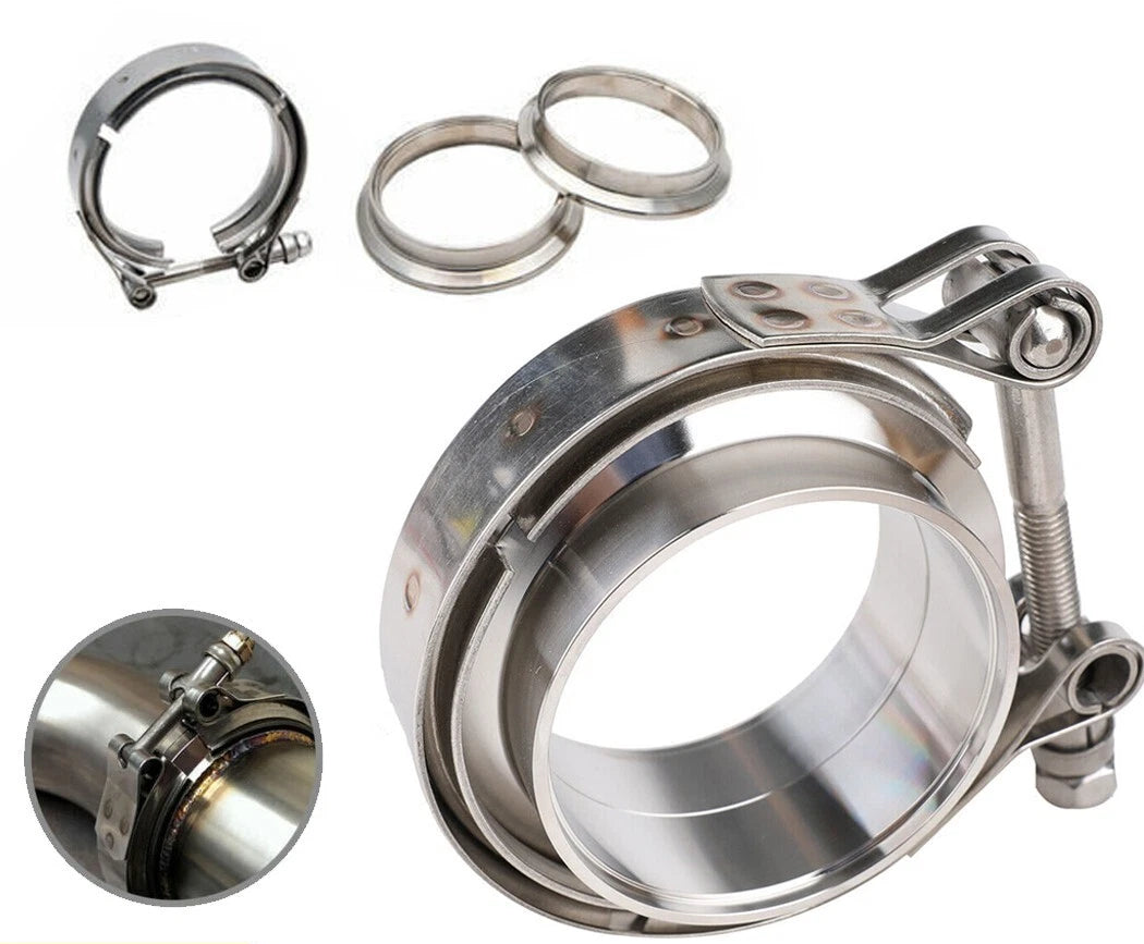 100mm 4" V-Band Vband Clamp KIT Stainless Steel Flange Exhaust DUMP Pipe