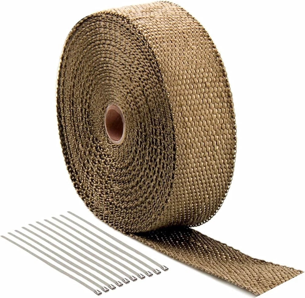 15M X TITANIUM Exhaust Heat Wrap Tape Exhaust Manifold TURBO DUMP -UNIVERSAL
