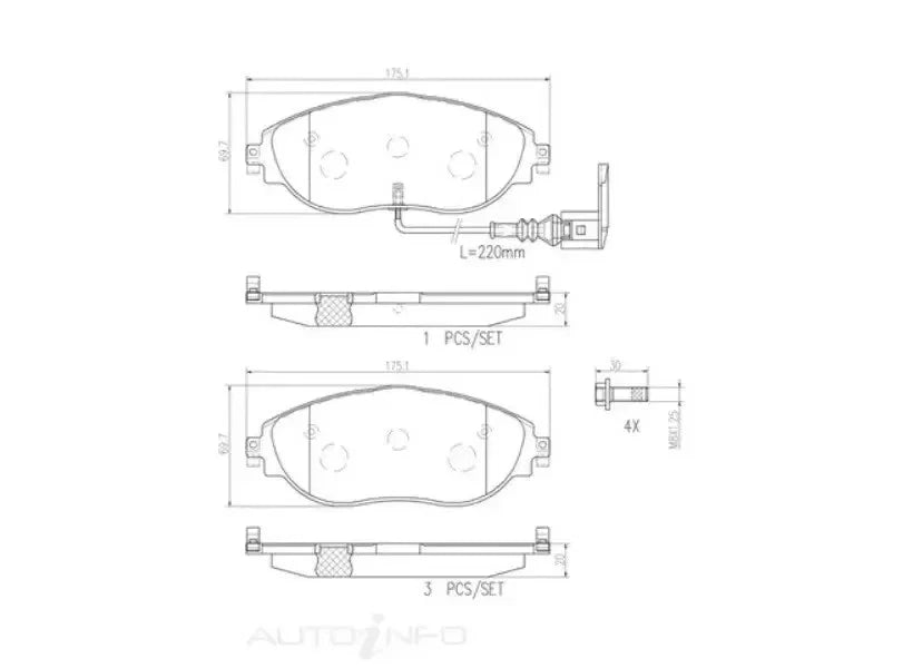 Brembo Front brake KIT ( Brembo XTRA ROTOR + Pads) FITS VW Golf R MK7 and Audi S3 8V