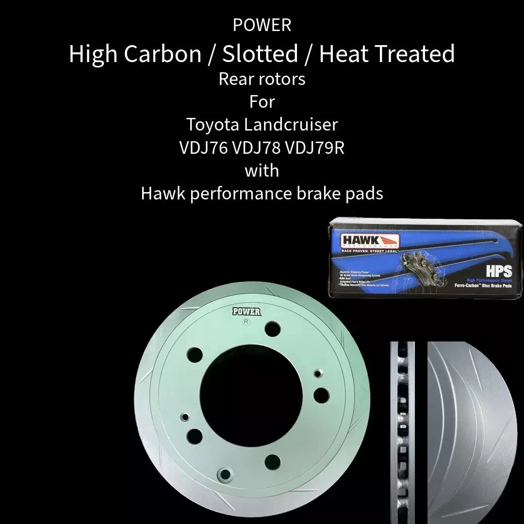 2X Ultimate 4WD REAR DISC brake ROTOR + PADS for Landcruiser VDJ76 VDJ78 VDJ79R / j70