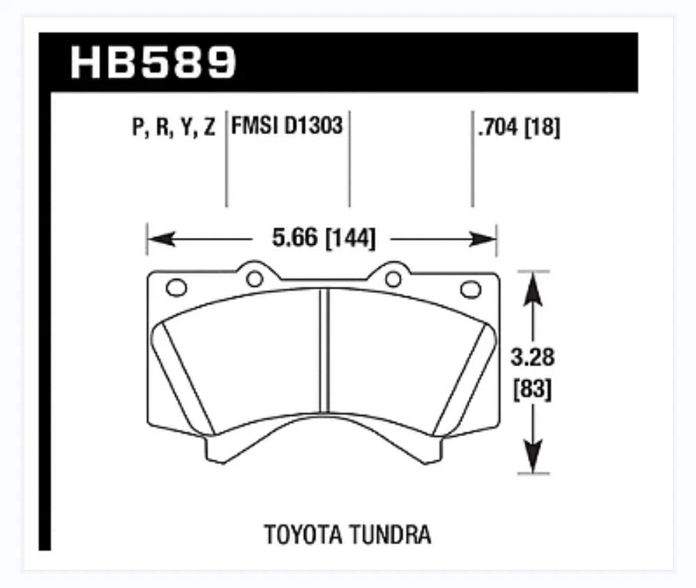HAWK DISC BRAKE PADS FRONT + REAR FIT Toyota Tundra Lexus LX570 NX300 (HB589P.704 + HB590P.682 (DB1857 DB1838 ))