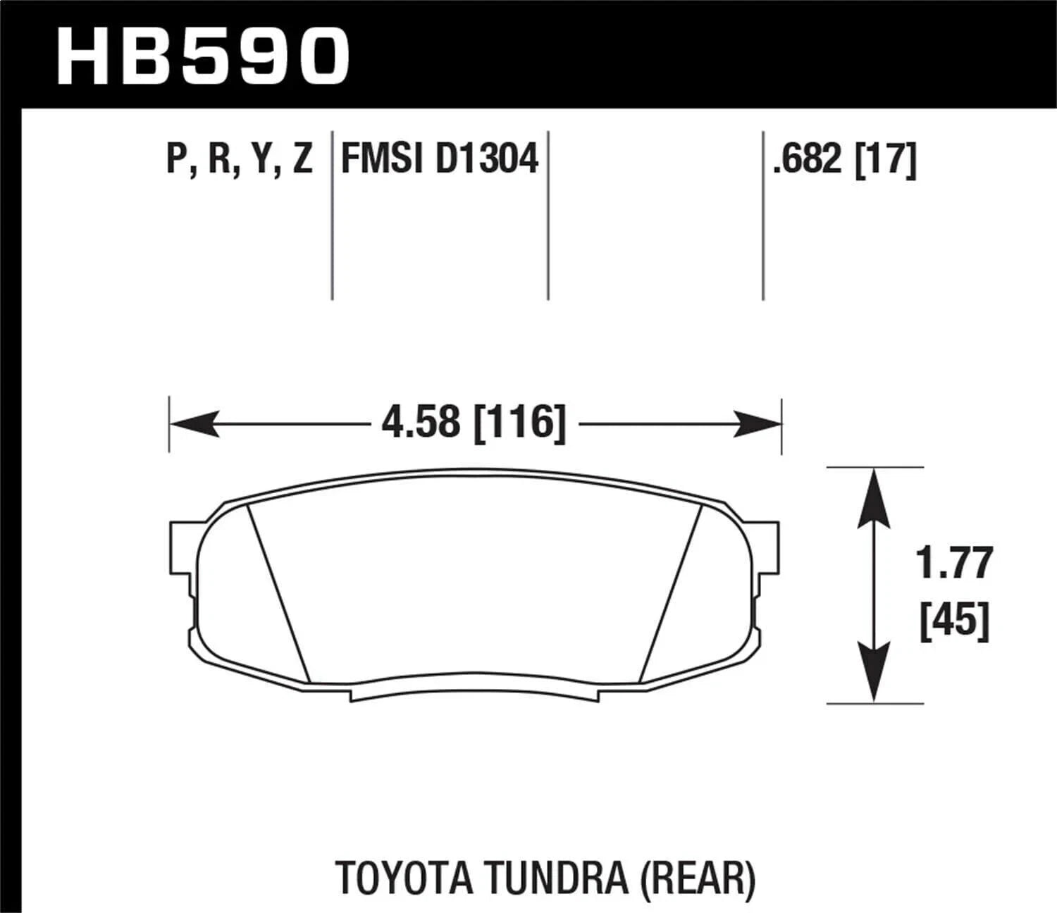 HAWK DISC BRAKE PADS FRONT + REAR FIT Toyota Tundra Lexus LX570 NX300 (HB589P.704 + HB590P.682 (DB1857 DB1838 ))