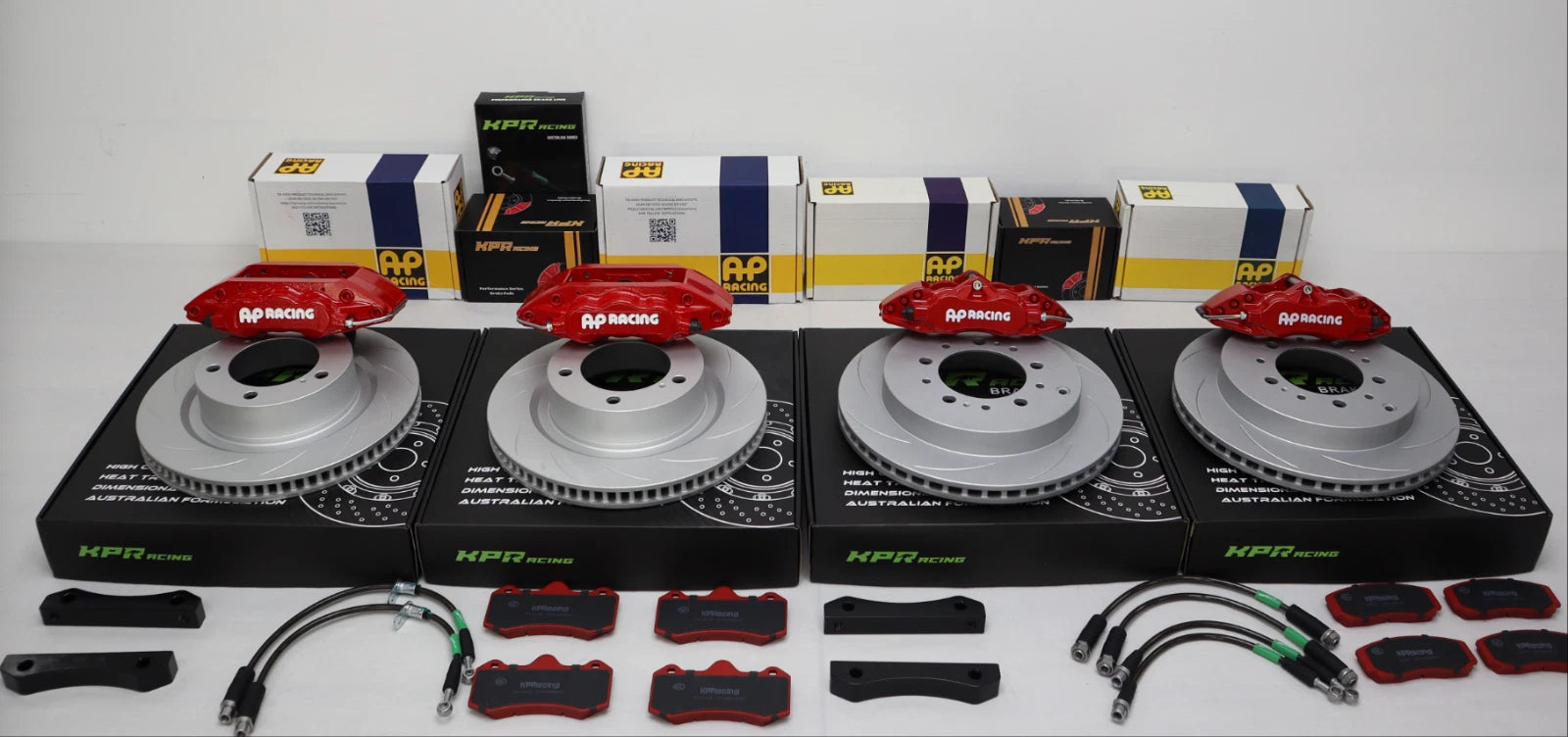 REAR- AP Racing CP9202 CALIPERS + KPR PERFORMANCE SLOTTED  ROTORS Big brake Upgrade kit SUIT LANDCRUISER