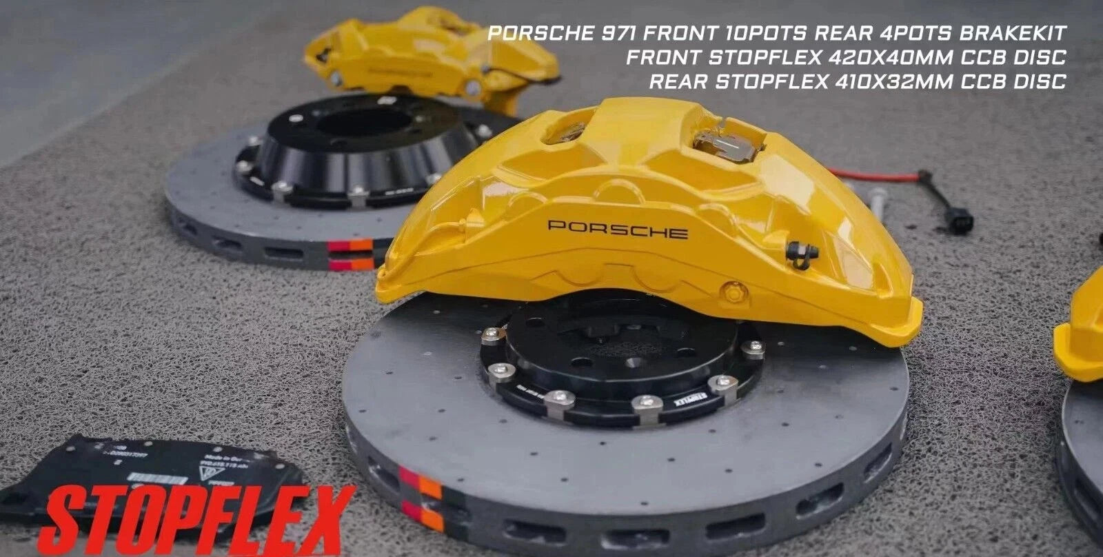 Akebono Front 10 POT + Rear 4 POT Complete Big Brake Kit with Carbon Ceramic Rotor for PORSCHE Panamera Cayenne