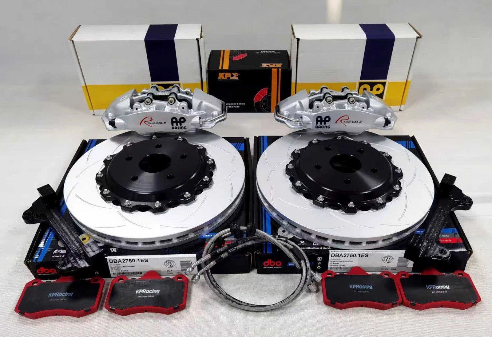 BBK SET Genuine AP Racing CP9540 Big 4 Piston Caliper + DBA slotted 380mm Rotors Full Big Brake Kit