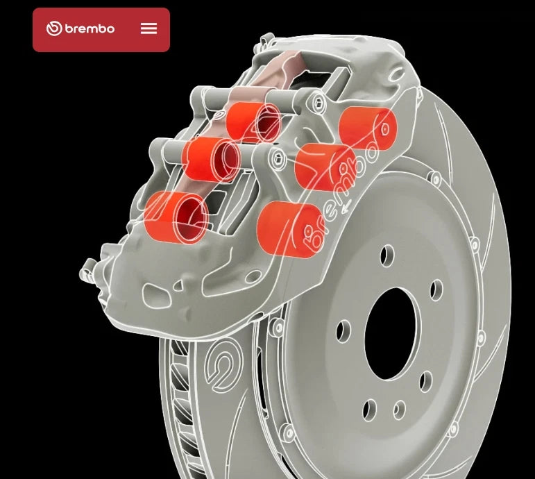 Genuine Brembo RACING PERFORMANCE GT-M6 (GT6) CALIPER + 380MM DRILLED ROTOR FOR FRONT BIG BRAKE KIT CUSTOMISED BRAKE KIT FOR YOUR CAR
