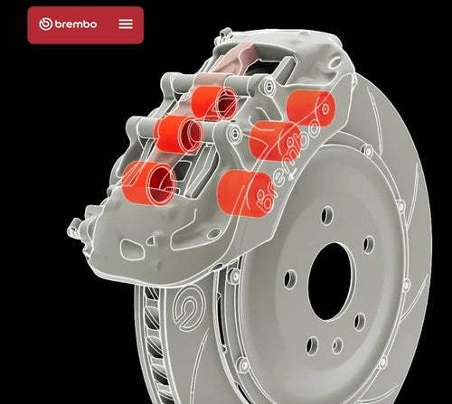 2X Genuine Brembo RACING PERFORMANCE GT-M6 (GT6) CALIPER PAIR FOR FRONT BIG BRAKE KIT