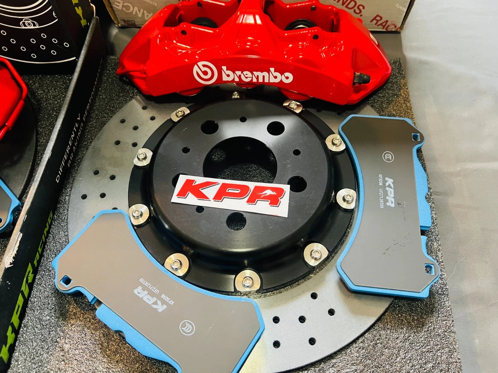 BREMBO GT6 CALIPERS + KPR Carbon Ceramic Rotors (CCB) FULL BRAKE KIT FITS TESLA