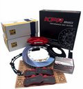 AP Racing CP7040 6POT Calipers + 355mm Rotors + KPR Street Pro Brake Pads + S/S Braided Brake Hose/Line Kit - Bolt-on - Full Big Brake Kit - Front